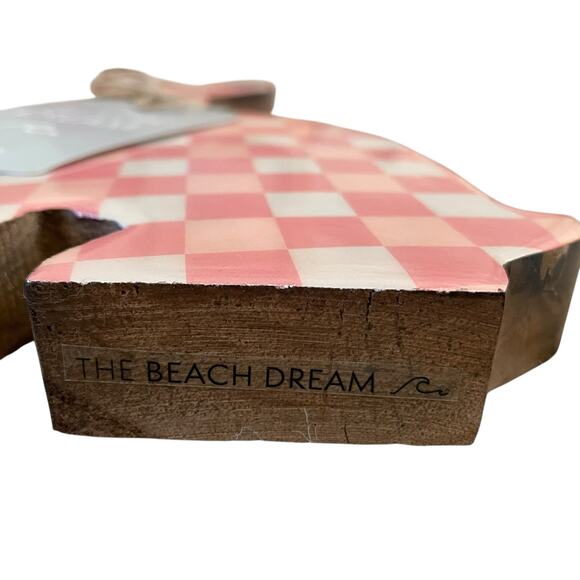 Design Styles Pink & White Checkered Wooden and Enamel Bunny Easter Decor New - Picture 10 of 12